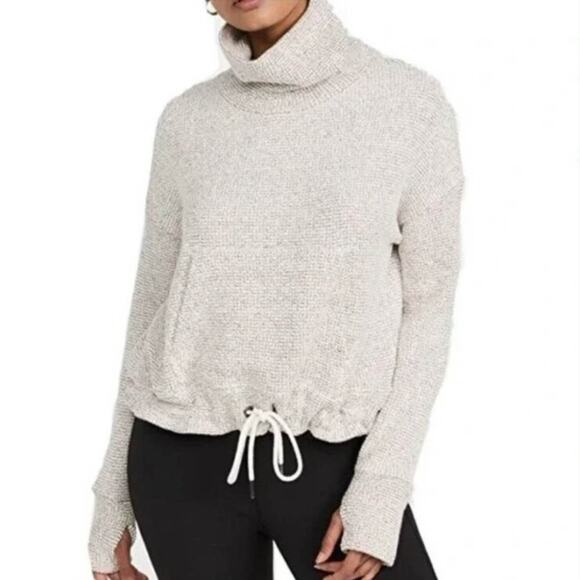SWEATY BETTY Restful Boucle Knit Sweater mock neck kangaroo pocket - Picture 11 of 13